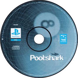 Cartridge artwork for Actua Pool on the Sony Playstation.