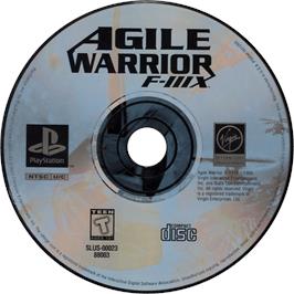 Cartridge artwork for Agile Warrior: F-111X on the Sony Playstation.