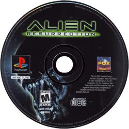Cartridge artwork for Alien Resurrection on the Sony Playstation.