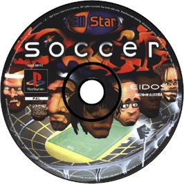 Cartridge artwork for All Star Soccer on the Sony Playstation.