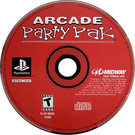 Cartridge artwork for Arcade Party Pak on the Sony Playstation.