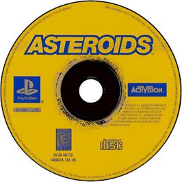 Cartridge artwork for Asteroids on the Sony Playstation.