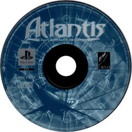 Cartridge artwork for Atlantis: The Lost Tales on the Sony Playstation.