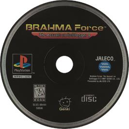 Cartridge artwork for BRAHMA Force: The Assault on Beltlogger 9 on the Sony Playstation.