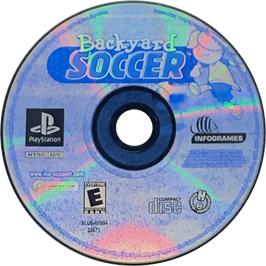 Cartridge artwork for Backyard Soccer on the Sony Playstation.