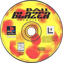 Cartridge artwork for Ballblazer Champions on the Sony Playstation.