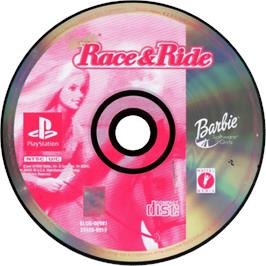 Cartridge artwork for Barbie: Race and Ride on the Sony Playstation.