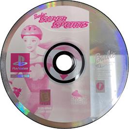 Cartridge artwork for Barbie: Super Sports on the Sony Playstation.