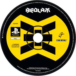 Cartridge artwork for Bedlam on the Sony Playstation.