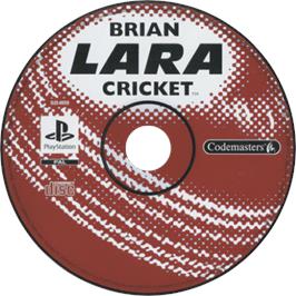 Cartridge artwork for Brian Lara Cricket on the Sony Playstation.