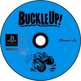 Cartridge artwork for Buckle Up! on the Sony Playstation.