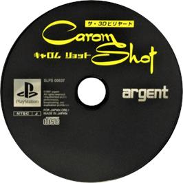 Cartridge artwork for Carom Shot on the Sony Playstation.