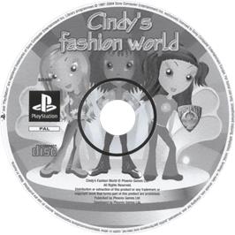 Cartridge artwork for Cindy's Fashion World on the Sony Playstation.