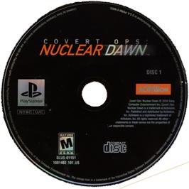 Cartridge artwork for Covert Ops: Nuclear Dawn on the Sony Playstation.