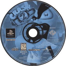 Cartridge artwork for Crash Bandicoot 2 - Cortex Strikes Back on the Sony Playstation.