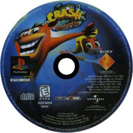 Cartridge artwork for Crash Bandicoot 3 - Warped on the Sony Playstation.