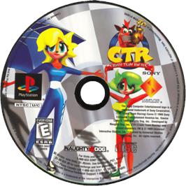 Cartridge artwork for Crash Team Racing on the Sony Playstation.