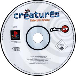 Cartridge artwork for Creatures Raised In Space on the Sony Playstation.