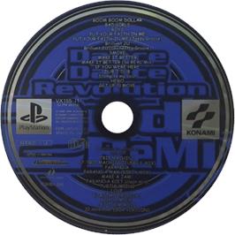 Cartridge artwork for Dance Dance Revolution on the Sony Playstation.