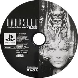 Cartridge artwork for Dark Seed on the Sony Playstation.