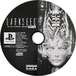 Cartridge artwork for Dark Seed on the Sony Playstation.