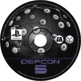 Cartridge artwork for Defcon 5 on the Sony Playstation.