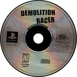 Cartridge artwork for Demolition Racer on the Sony Playstation.