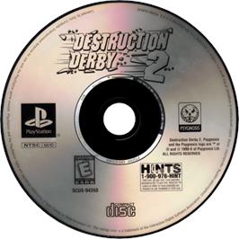 Cartridge artwork for Destruction Derby 2 on the Sony Playstation.