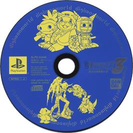 Cartridge artwork for Digimon World 3 on the Sony Playstation.