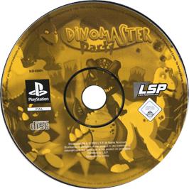 Cartridge artwork for Dinomaster Party on the Sony Playstation.