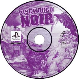 Cartridge artwork for Discworld Noir on the Sony Playstation.