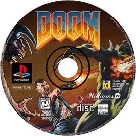 Cartridge artwork for Doom on the Sony Playstation.