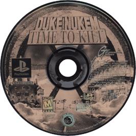 Cartridge artwork for Duke Nukem: Time to Kill on the Sony Playstation.