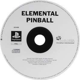 Cartridge artwork for Elemental Pinball on the Sony Playstation.