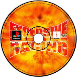 Cartridge artwork for Explosive Racing on the Sony Playstation.