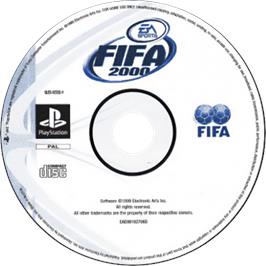 Cartridge artwork for FIFA 2000: Major League Soccer on the Sony Playstation.