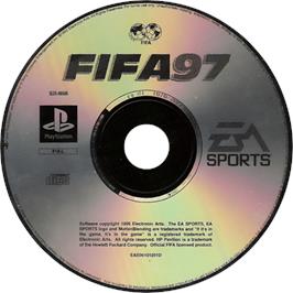 Cartridge artwork for FIFA 97 on the Sony Playstation.