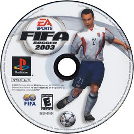 Cartridge artwork for FIFA Soccer 2003 on the Sony Playstation.