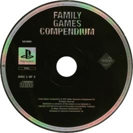 Cartridge artwork for Family Games Compendium on the Sony Playstation.