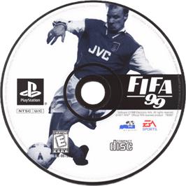 Cartridge artwork for Fifa 99 on the Sony Playstation.