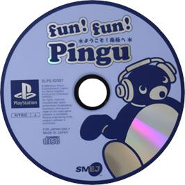Cartridge artwork for Fun! Fun! Pingu - Youkoso! Nankyoku E on the Sony Playstation.