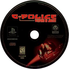 Cartridge artwork for G-police - Weapons Of Justice on the Sony Playstation.
