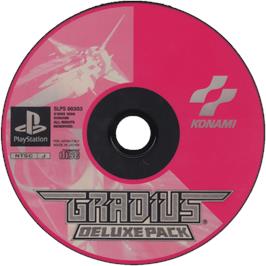 Cartridge artwork for Gradius Deluxe Pack on the Sony Playstation.