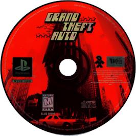 Cartridge artwork for Grand Theft Auto on the Sony Playstation.