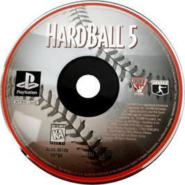 Cartridge artwork for Hardball 5 on the Sony Playstation.
