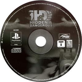 Cartridge artwork for Hidden & Dangerous on the Sony Playstation.