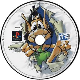 Cartridge artwork for Hugo: The Quest for the Sunstones on the Sony Playstation.