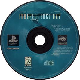 Cartridge artwork for Independance Day on the Sony Playstation.