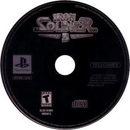 Cartridge artwork for Iron Soldier 3 on the Sony Playstation.