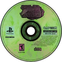 Cartridge artwork for JoJo's Bizarre Adventure on the Sony Playstation.